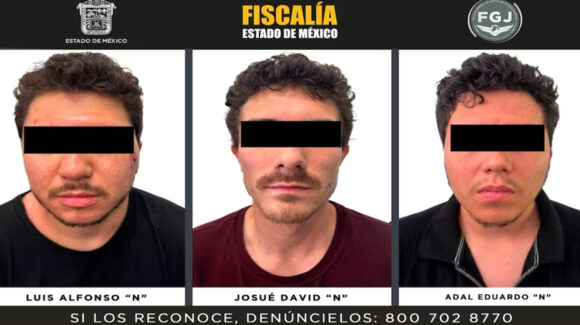 Capturan a tres sujetos por asesinato de hombre en Edomex; están vinculados al Cártel de Sinaloa