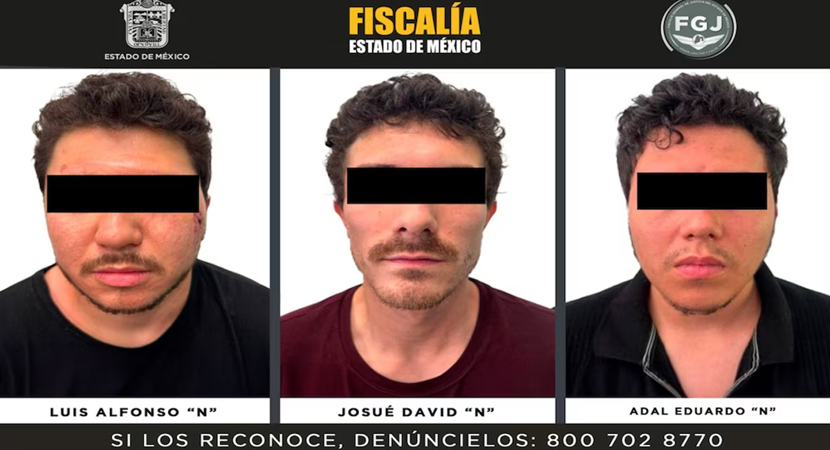 Capturan a tres sujetos por asesinato de hombre en Edomex; están vinculados al Cártel de Sinaloa