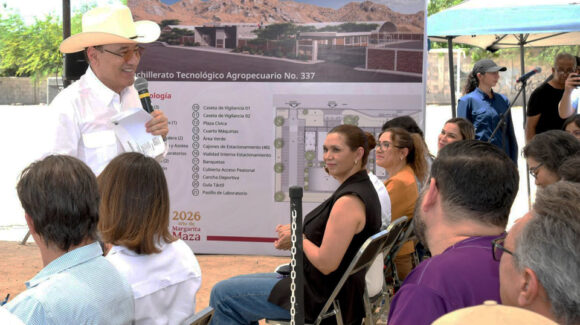Arranca Durazo construcción del CBTA 337 en Hermosillo para ampliar la educación media superior en Sonora