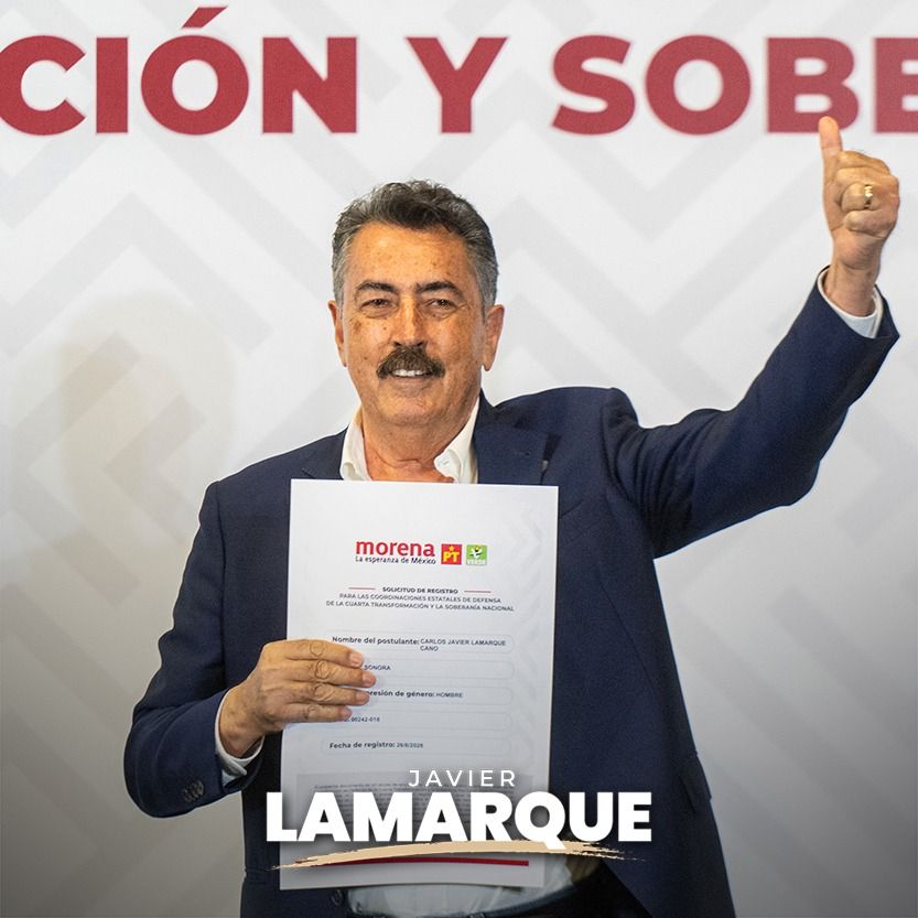 Javier Lamarque formaliza su registro para la Coordinación Estatal de la Defensa de la Transformación en Sonora