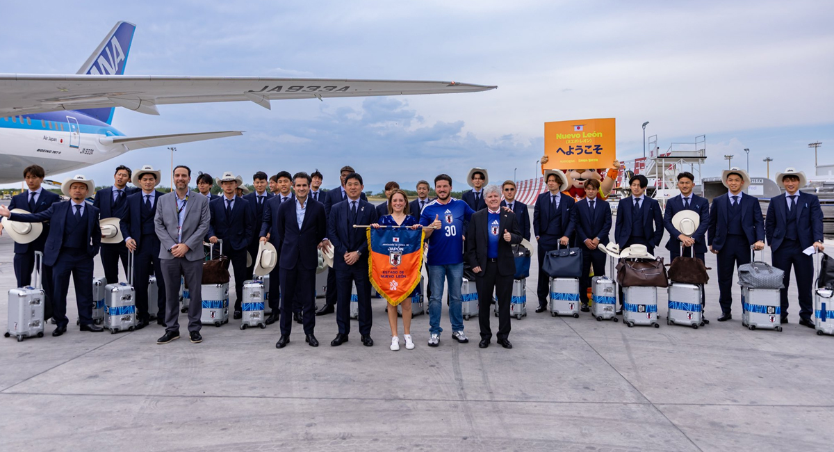 La Selección de Japón ya llegó a Monterrey, Nuevo León donde establecerán su base de entrenamientos durante el Mundial 2026