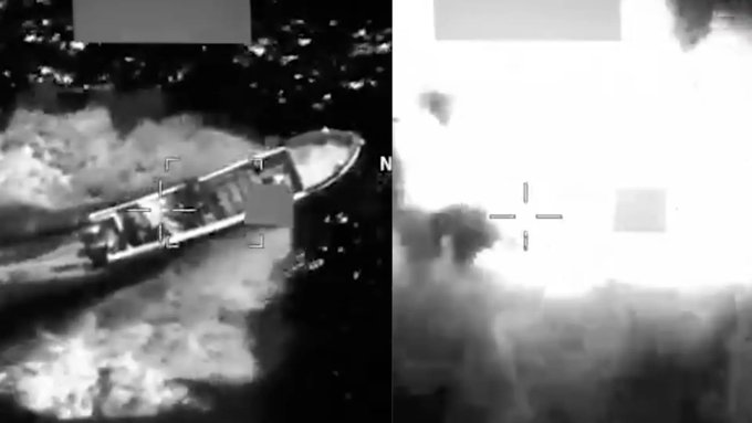 Estados Unidos destruye narcolancha en operativo en aguas del océano Pacífico.