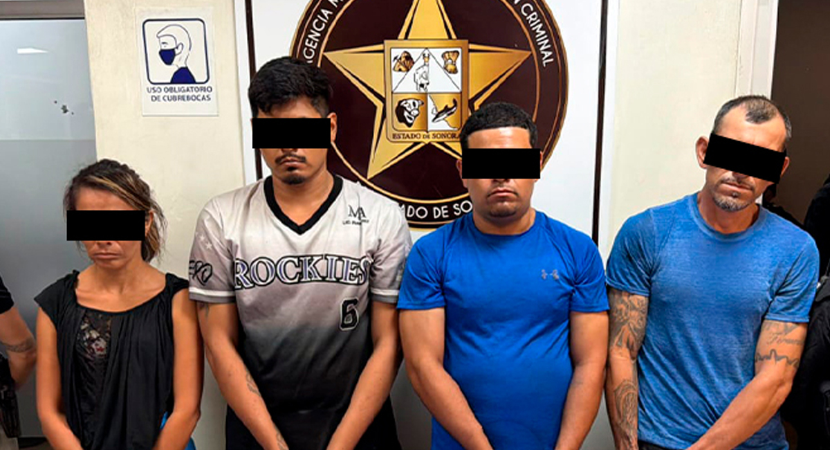 Caen cuatro presuntos miembros de grupo criminal en Ciudad Obregón; les hallaron 179 dosis de droga