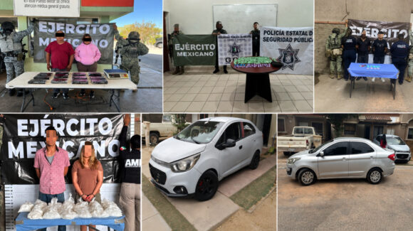 Acciones de seguridad en Sonora: Decomisan 234 mil dosis de droga y ejecutan 133 órdenes de arresto