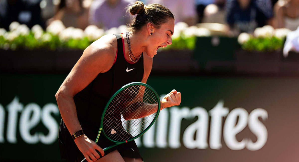 Sabalenka festejó en grande su victoria y el pase a la siguiente ronda