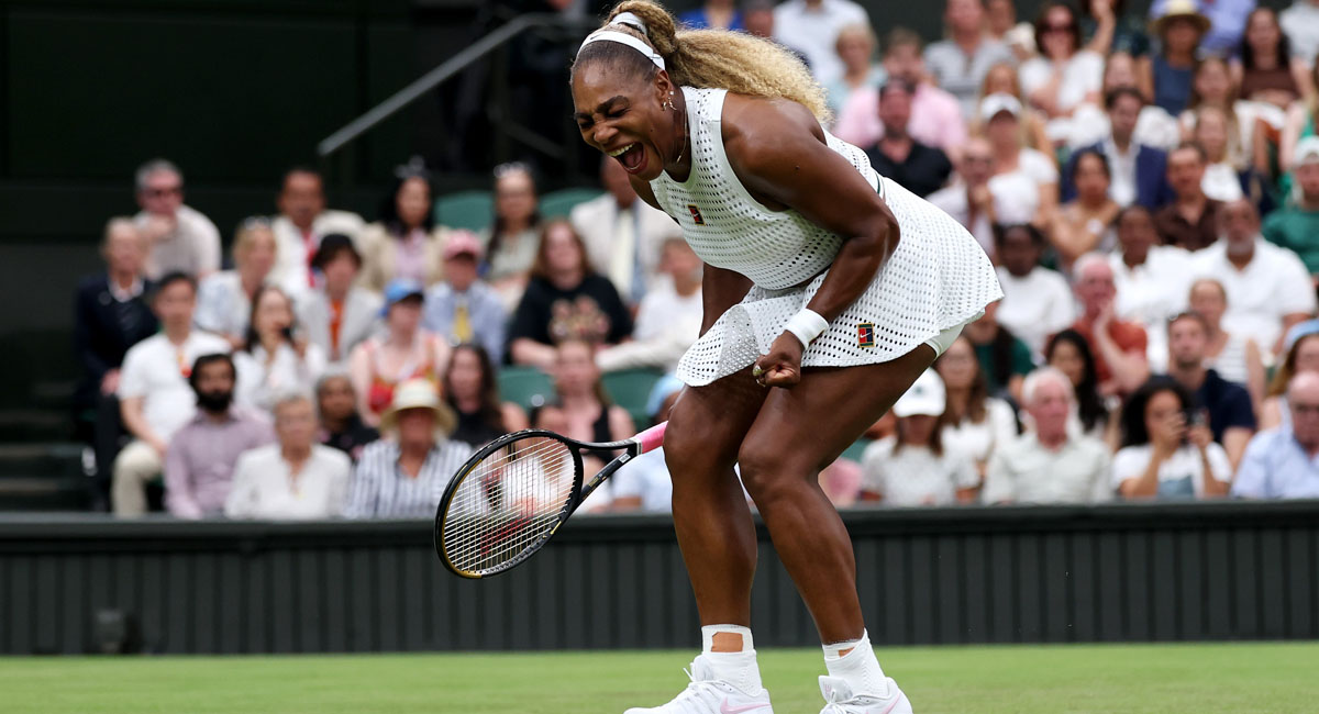 Serena festeja uno de los puntos que ganó en el partido