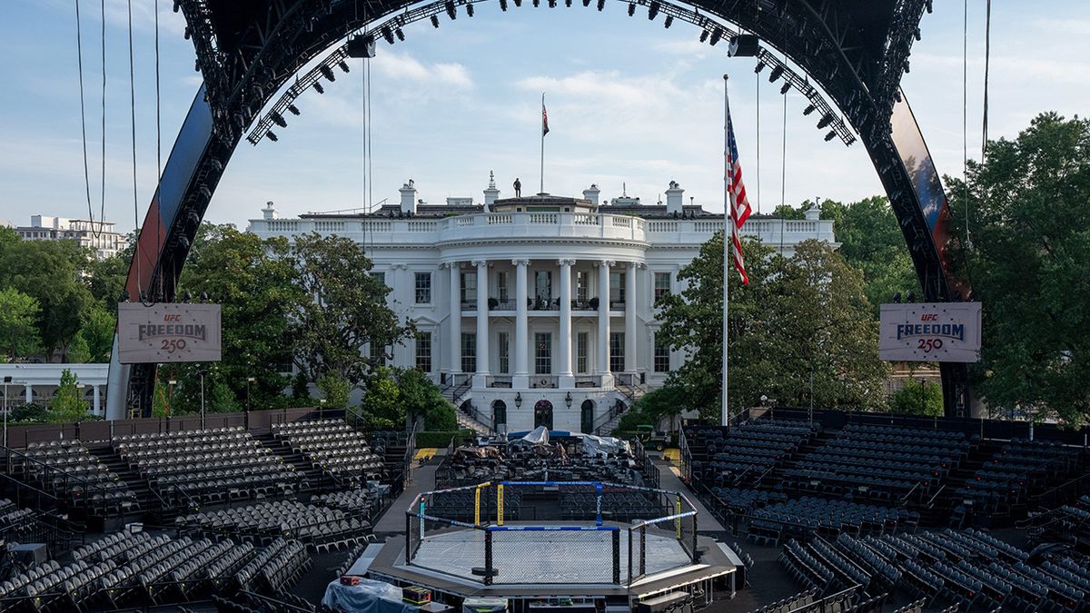 UFC instaló un octágono en el jardín de la Casa Blanca para el evento del domingo.
