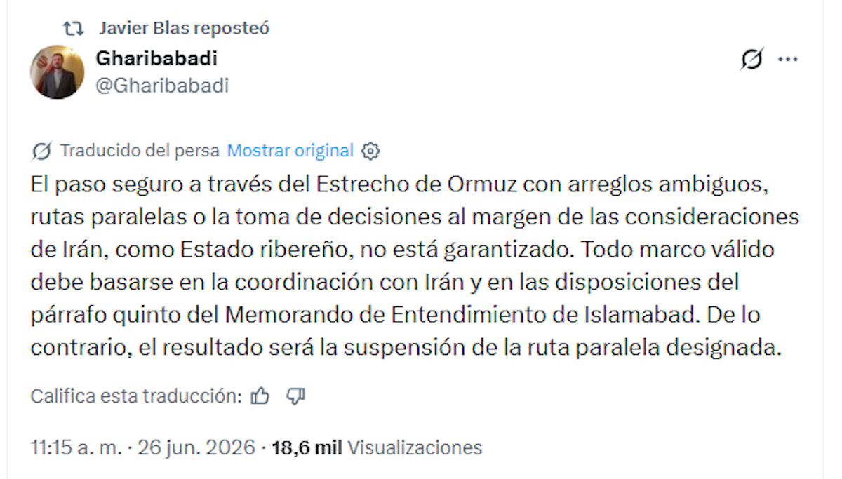 Irán respondió a Estados Unidos y países del golfo tras rechazar la exigencia de navegación libre en el estrecho de Ormuz