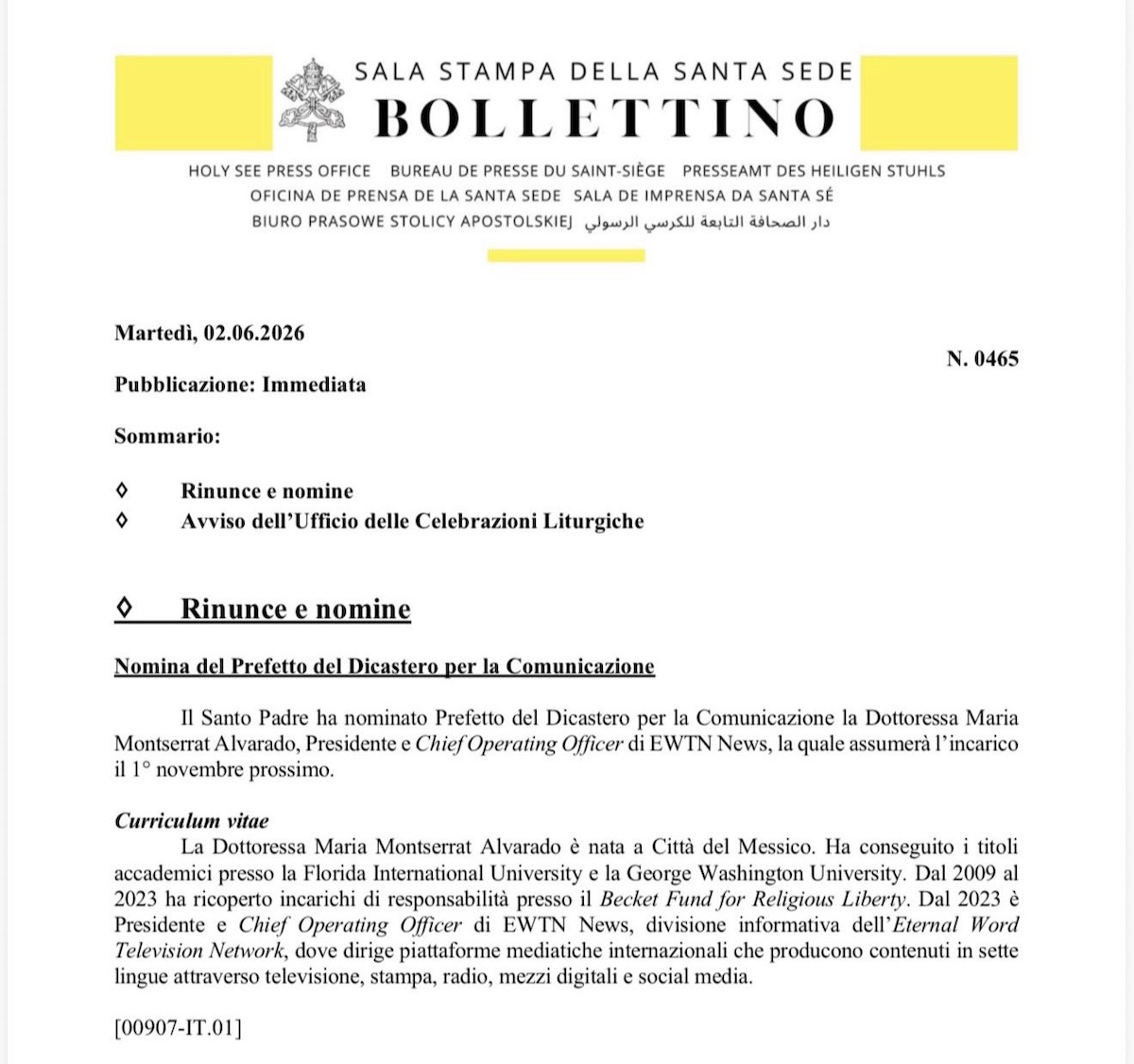 Montserrat Alvarado dirigirá la Comunicación del Vaticano por decisión del Papa León XIV