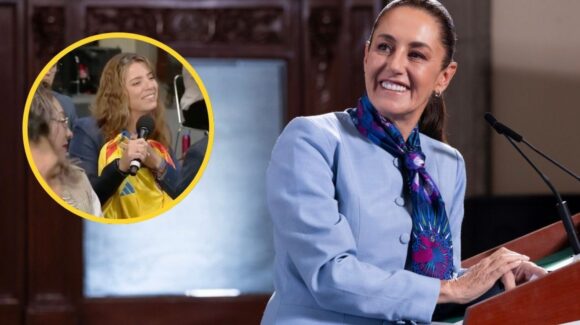Sheinbaum recibe playera de Colombia previo al partido contra Uzbekistán; desea que ‘gane el pueblo’ rumbo a las elecciones