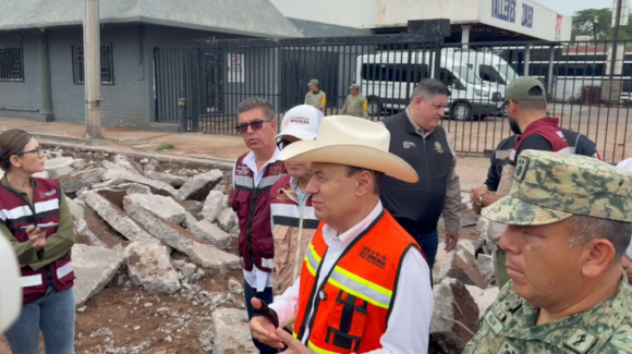 Lluvias en Nogales: Gobernador Durazo evalúa daños y anuncia obras preventivas
