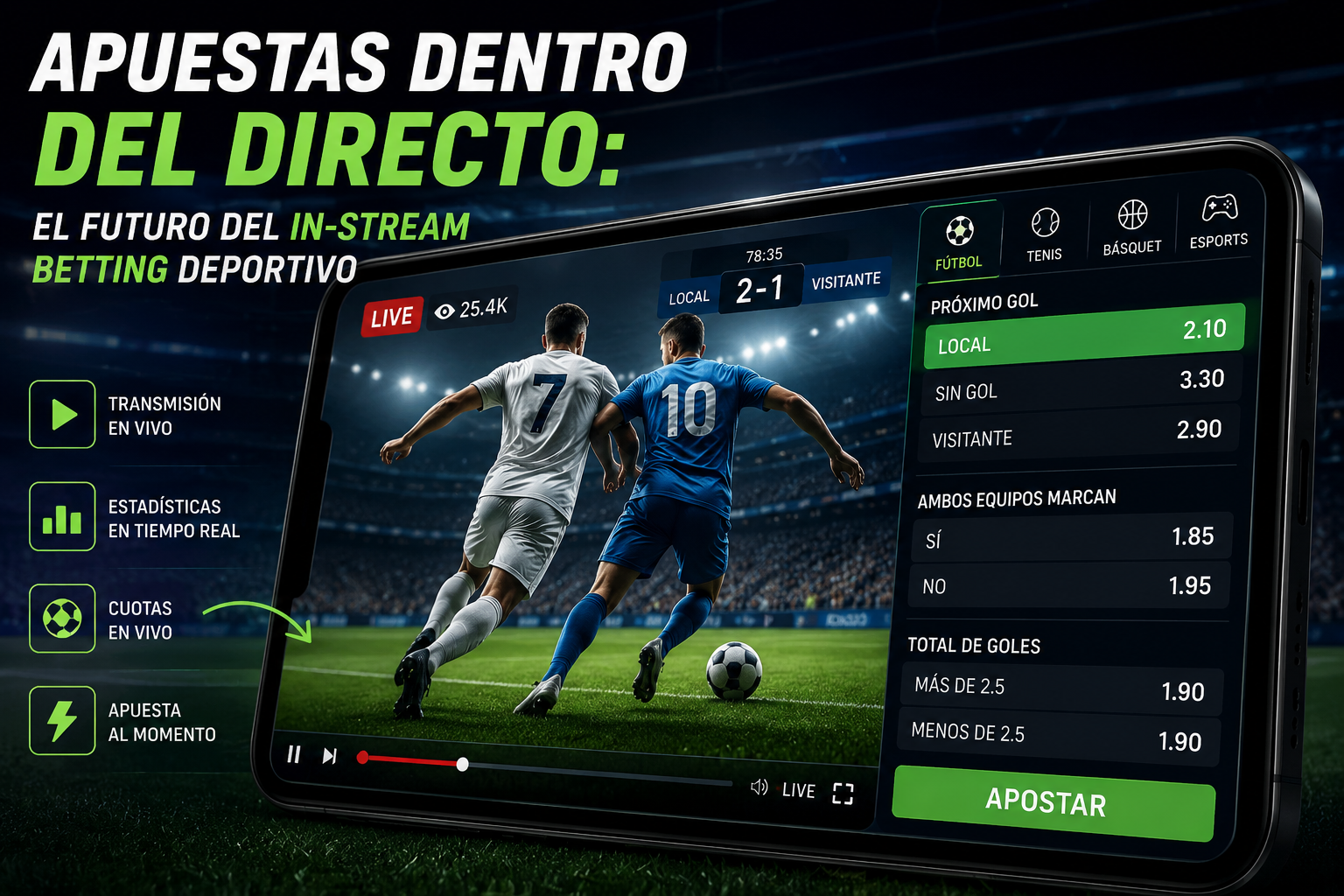 Apuestas dentro del directo: el futuro del in-stream betting deportivo
