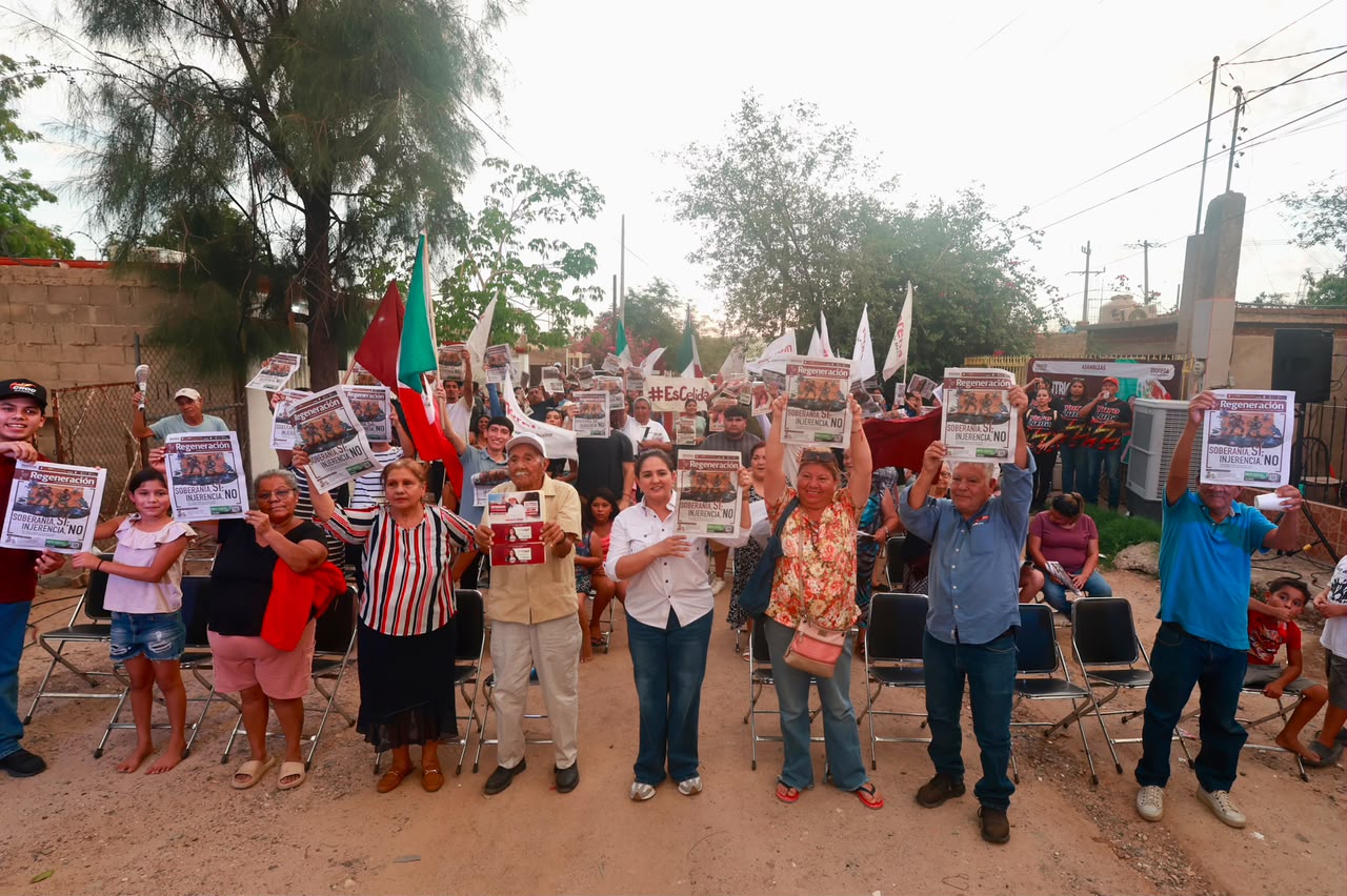 Celida López recorre la colonia Norberto Ortega y llama a fortalecer la 4T en Sonora
