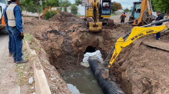 Colector Centenario colapsa y deja sin agua a más de la mitad de Navojoa