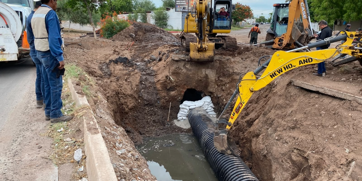 Colector Centenario colapsa y deja sin agua a más de la mitad de Navojoa