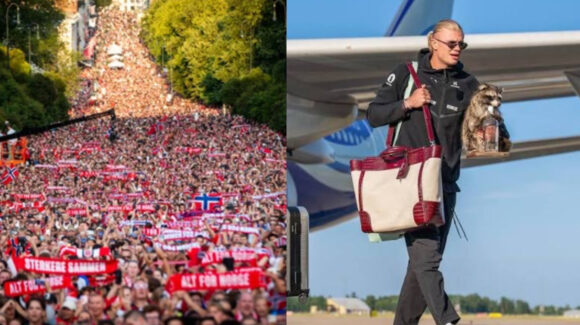 Erling Haaland y la Selección Noruega son recibidos como auténticos vikingos por la Realeza y 100 mil fans