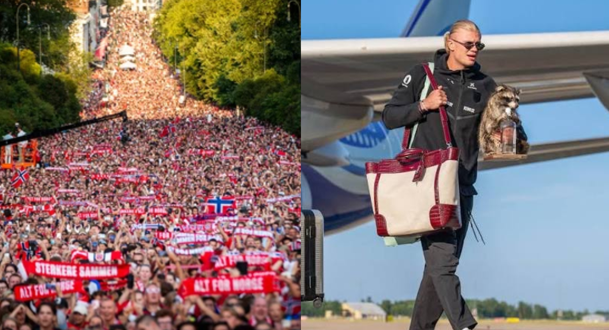 Erling Haaland y la Selección Noruega son recibidos por la Realeza y más de 100 mil aficionados como auténticos vikingos