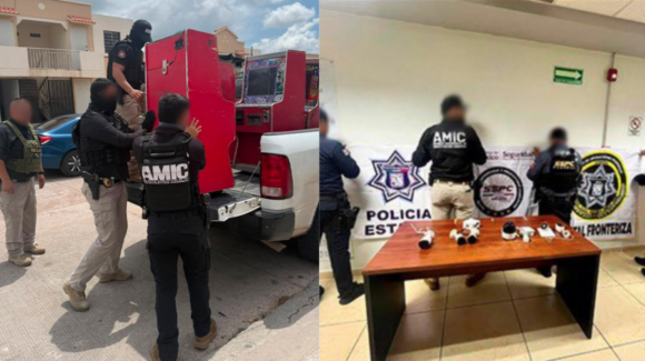 FGJES asegura cámaras clandestinas y máquinas tragamonedas vinculadas a grupos delictivos en Nogales