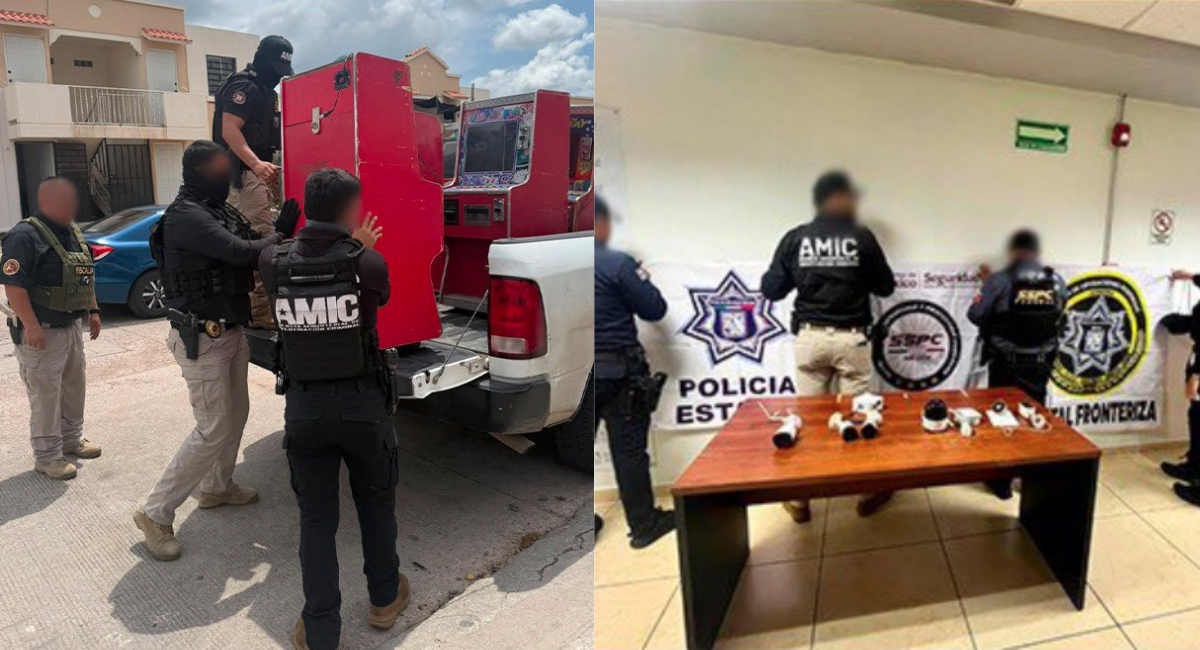 FGJES asegura cámaras clandestinas y máquinas tragamonedas vinculadas a grupos delictivos en Nogales