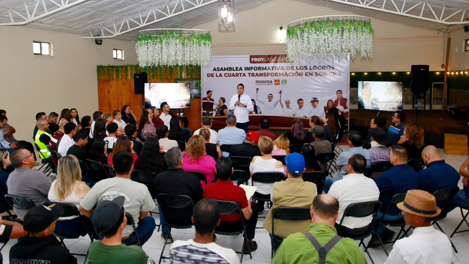 Froylán Gámez dialoga con familias y liderazgos durante gira por Cananea
