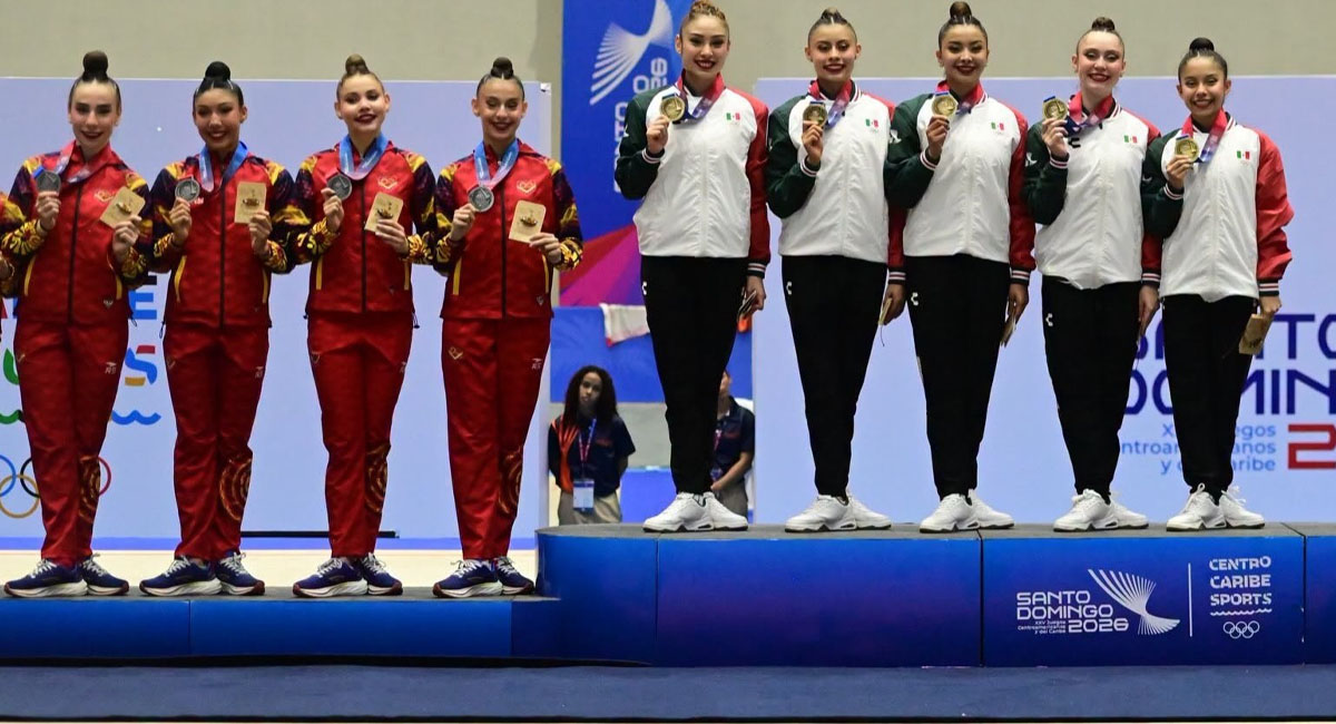 El Himno Nacional Mexicano se escuchó fuerte en Santo Domingo con la gimnasia rítmica