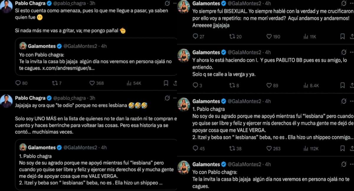 Gala Montes y Pablo Chagra se pelean en redes sociales