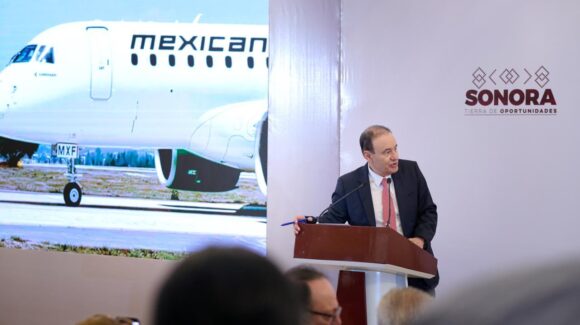 Gobernador Durazo impulsa nueva ruta de Mexicana entre el AIFA y Hermosillo