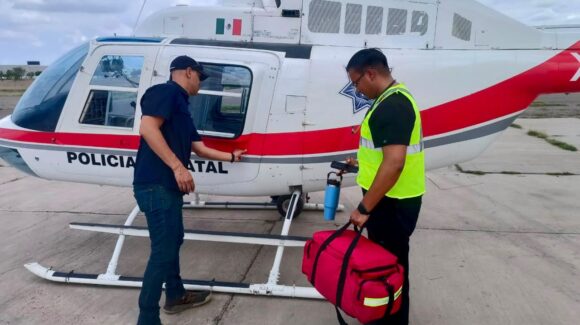 Helicóptero de la Policía Estatal salva la vida de una persona en comunidad guarijía de Sonora