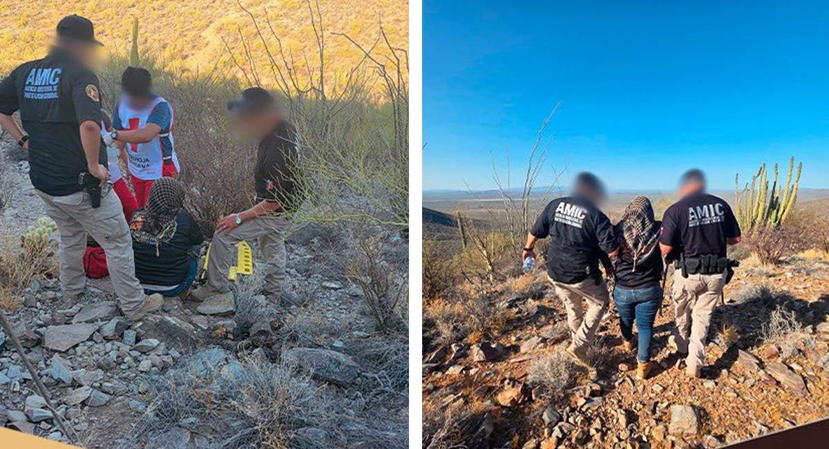 AMIC rescata a siete buscadoras atrapadas en cerro de Sonora; una tuvo que ser hospitalizada