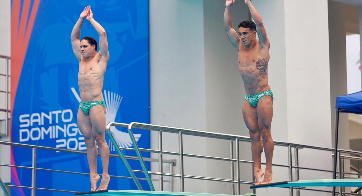 Osmar Olvera y Juan Celaya conquistaron la medalla de oro en el trampolín de tres metros de los Juegos Centroamericanos 2026