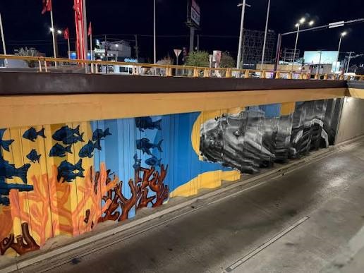 Sangre del Desierto concluye mural artístico en el paso a desnivel de Colosio y Solidaridad en Hermosillo