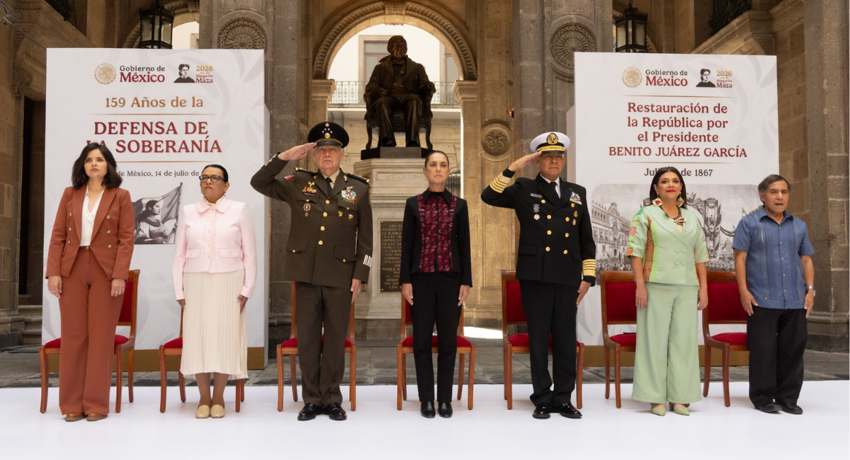 Sheinbaum encabeza ceremonia por el 159 Aniversario de la República Restaurada