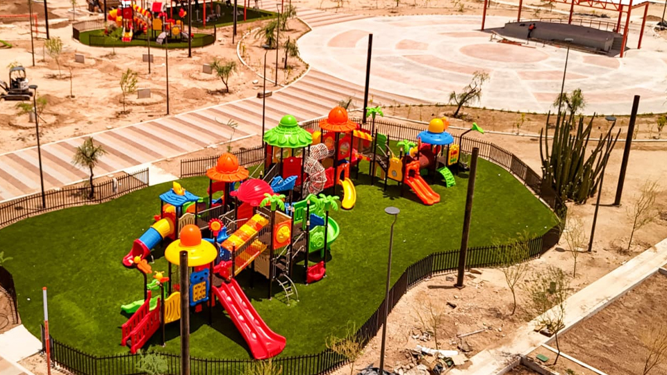 Unidad Deportiva Cárcamo H Cerro Colorado alcanza 85 por ciento de avance en Hermosillo