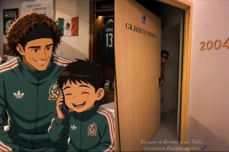 "Ya puse a dormir a mi niño": Memo Ochoa se une al fenómeno viral con Gilberto Mora