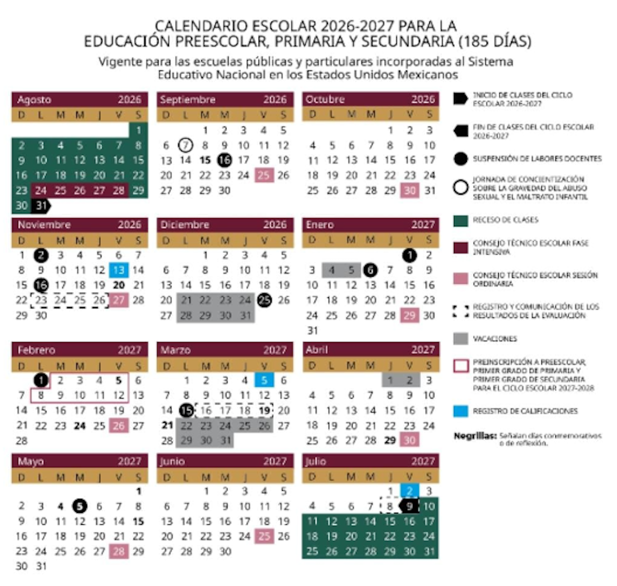 Regreso a clases 2026: así queda el calendario escolar de la SEP