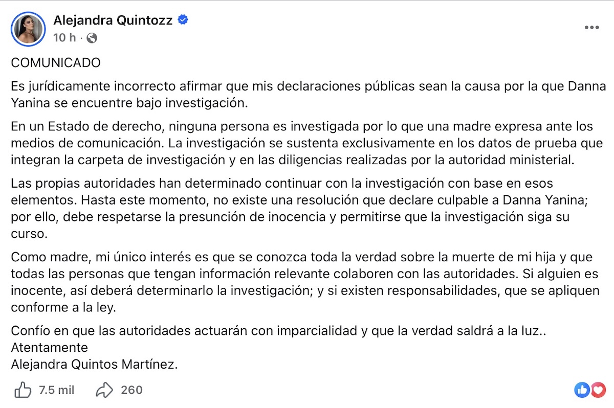 Alejandra Quintos explica su cambio de postura sobre Danna Yanina tras la audiencia