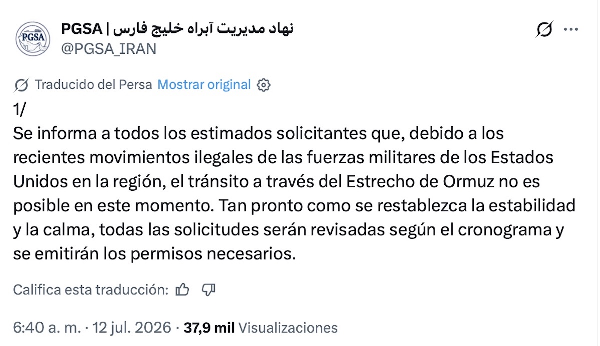Irán responde a EU con ataques y cierra el estrecho de Ormuz