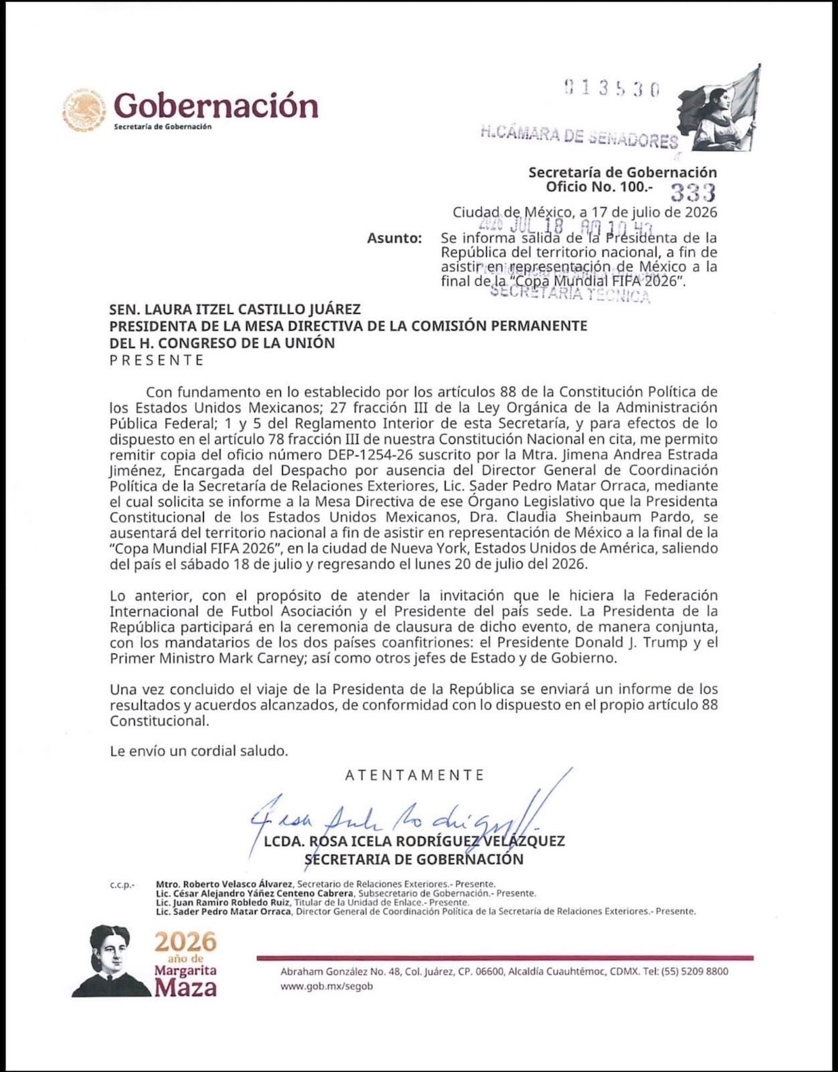 Claudia Sheinbaum irá a la final del Mundial 2026 tras invitación de Trump