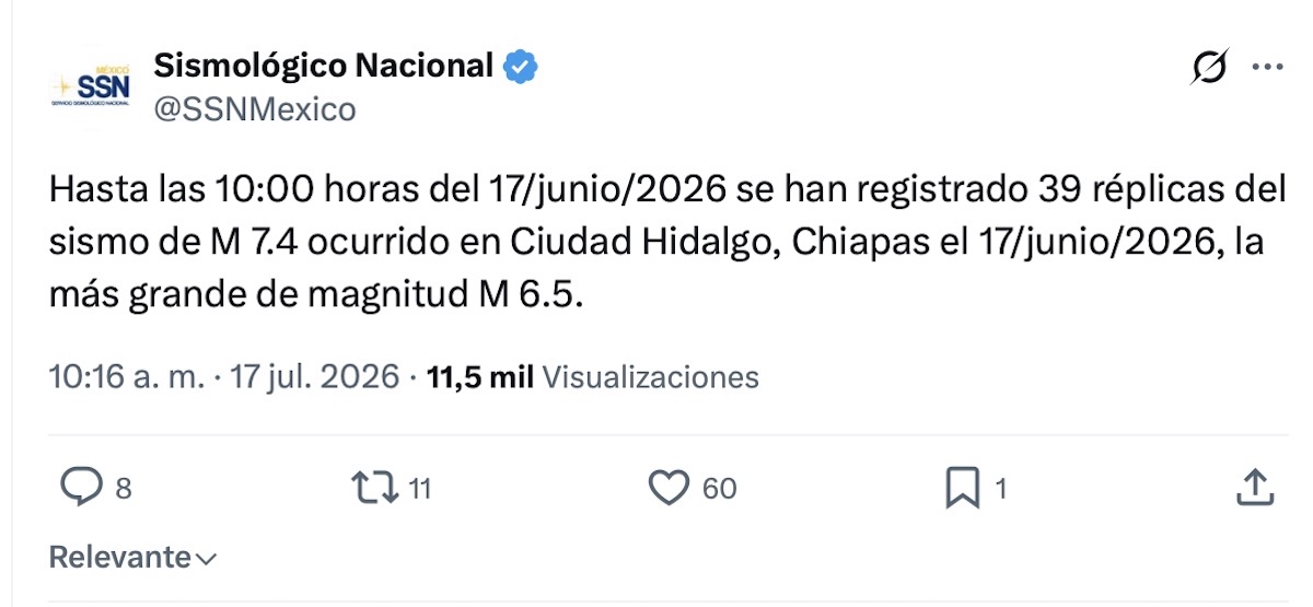 Sismo en Chiapas activa protocolos y alerta preventiva por tsunami