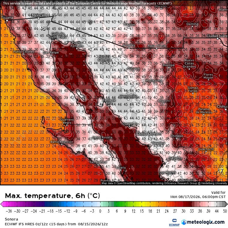 ¡Sonora se 'enciende'! Pronostican de 47 a 50 grados centígrados de sensación térmica