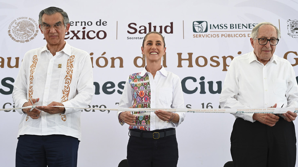 Autoridades acompañan a Sheinbaum en la inauguración del Hospital General de Ciudad Madero