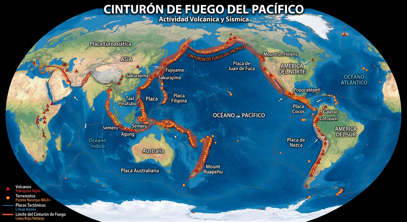 Referencia al Cinturón de Fuego del Pacífico