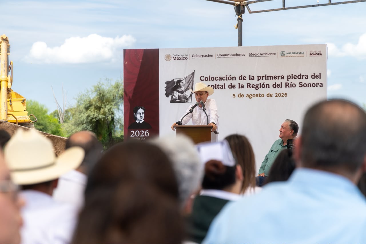 Durazo y Sheinbaum inician construcción del Hospital Regional del Río Sonora tras 12 años de espera