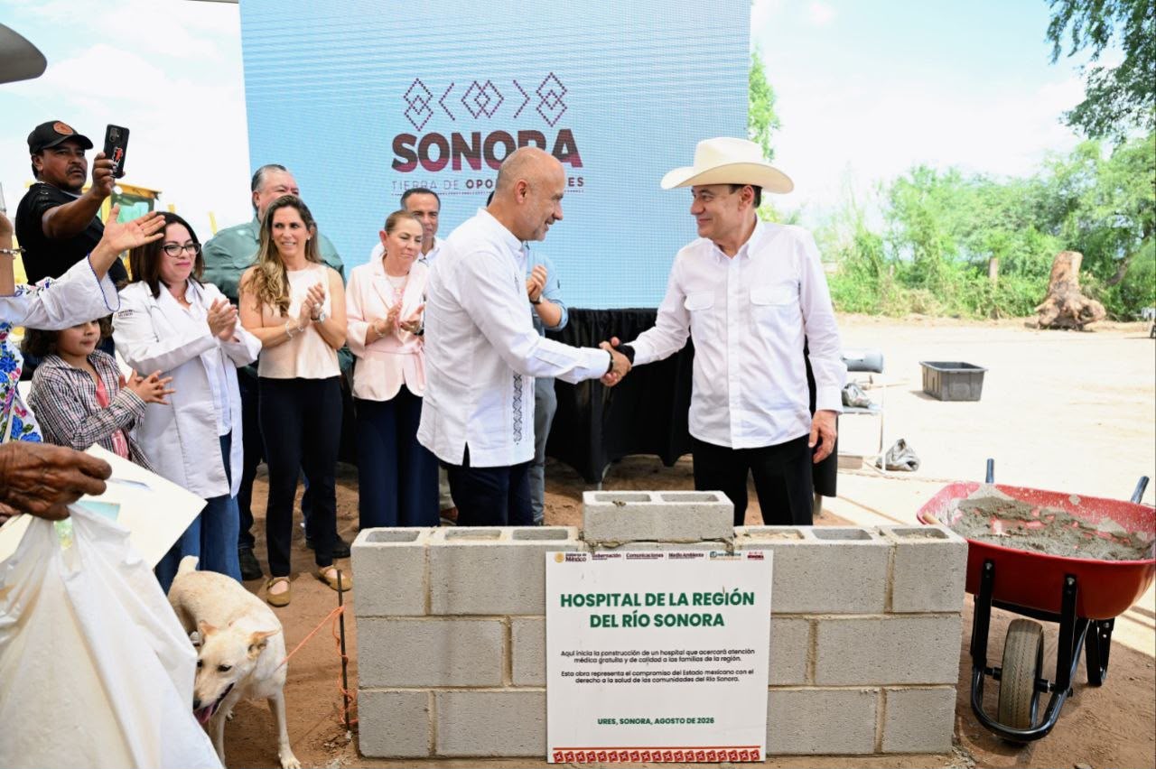 Durazo y Sheinbaum inician construcción del Hospital Regional del Río Sonora tras 12 años de espera