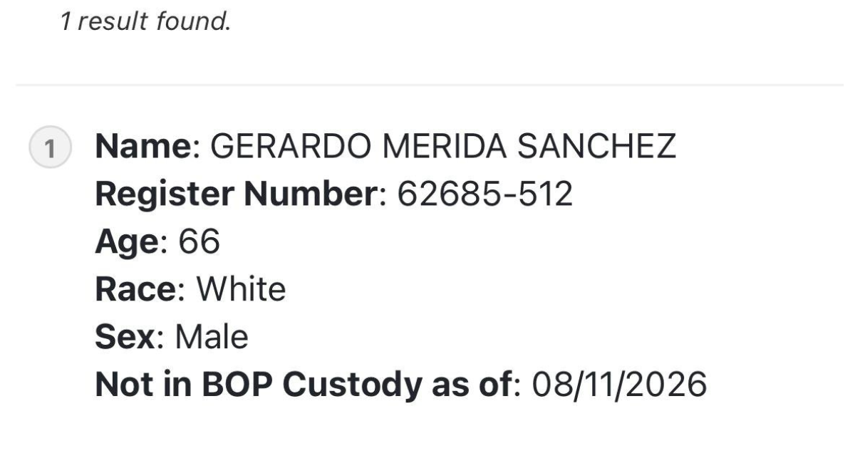 Gerardo Mérida, exsecretario de Seguridad de Sinaloa, desaparece del registro penitenciario de EU