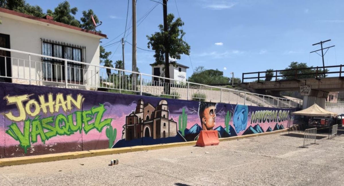Gobierno de Sonora hace homenaje a Johan Vásquez con mural en Navojoa