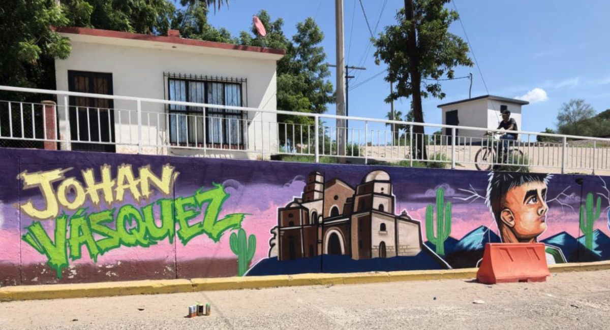 Gobierno de Sonora hace homenaje a Johan Vásquez con mural en Navojoa