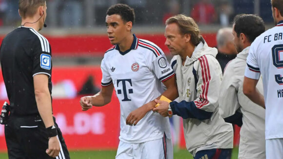 Jamal Musiala se desploma en cancha con el Bayern y enciende las alarmas por segundo desmayo en cuatro días