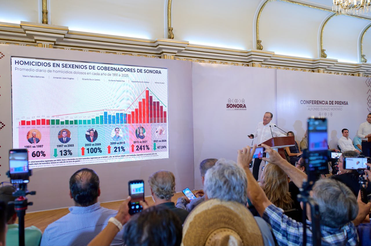 Alfonso Durazo mostró la cifras de seguridad