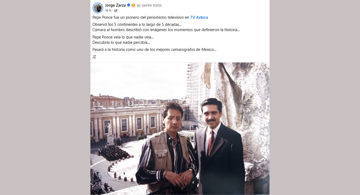 Luto en TV Azteca: Muere el legendario camarógrafo 'Pepe' Ponce; Jorge Zarza lo despide con emotivo mensaje